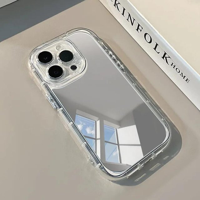 Luxus Spiegel Handyhülle aus weichem Silikon für Apple iPhone 15 14 13 12 11 Pro Max Plus Xr Xs 8 7 in Transparent - Bild 1