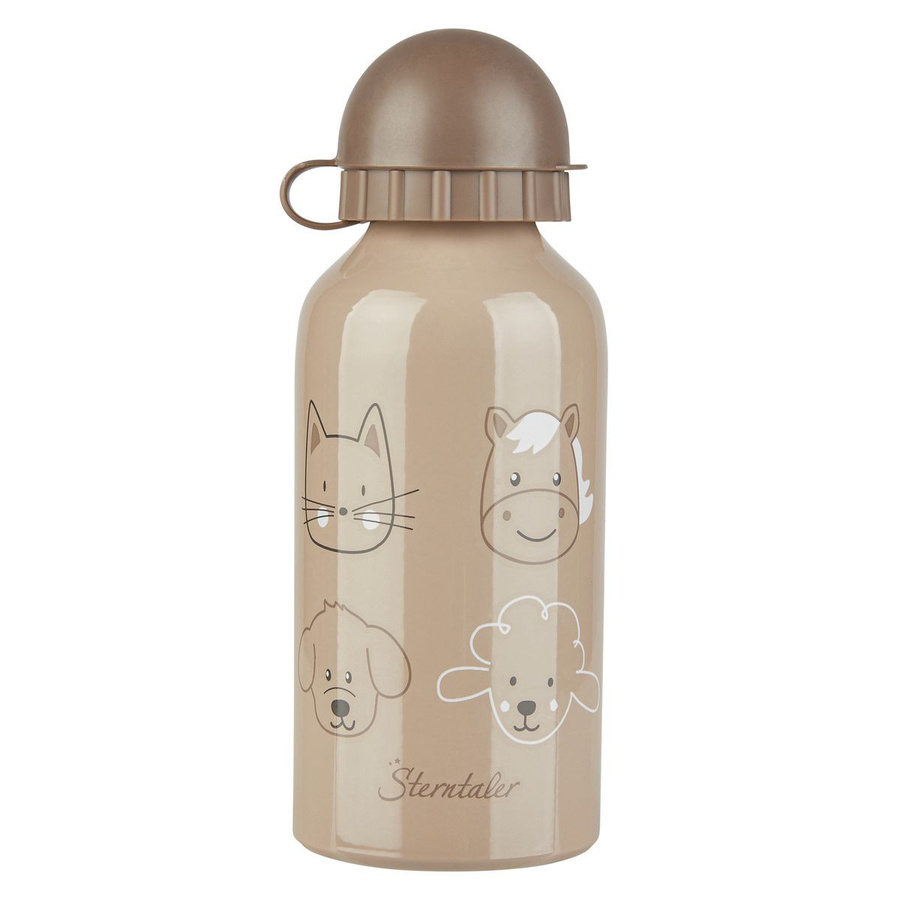 Sterntaler Trinkflasche Bauernhof aus Aluminium in Braun, 400 ml, auslaufsicher und wiederverwendbar - Bild 1