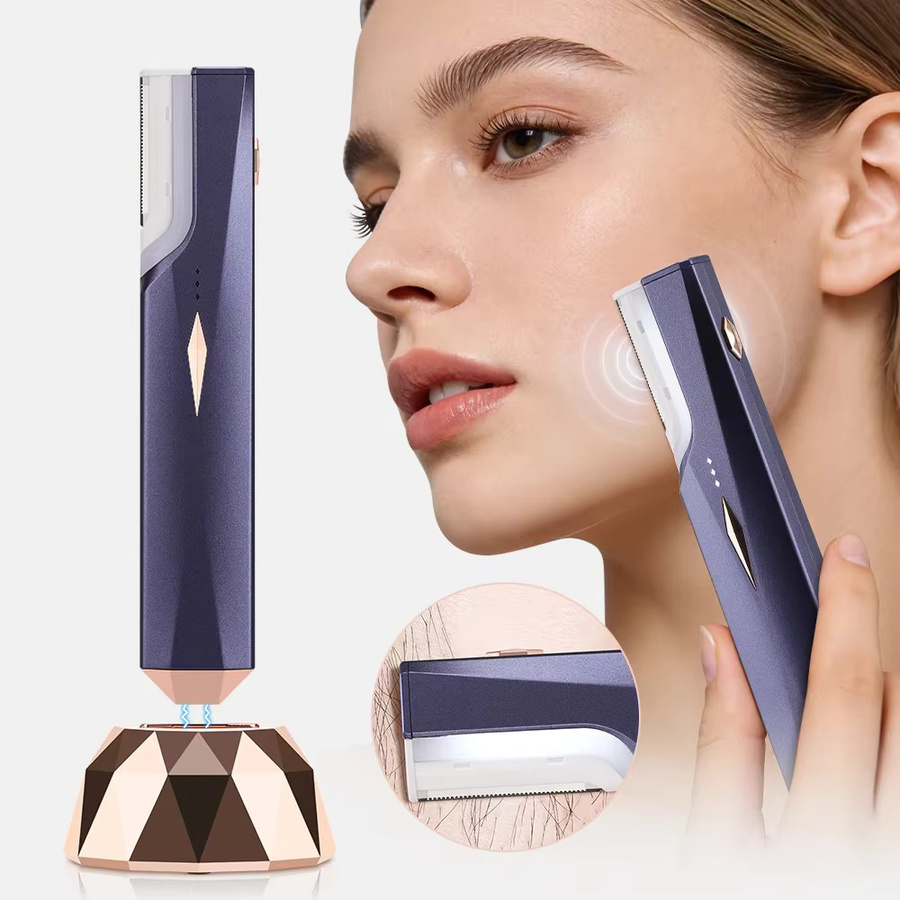 AFDEAL Sonic Dermaplaning-Gerät, kabellos, für Damen, Gesicht, 9 Ersatzklingen - Bild 2