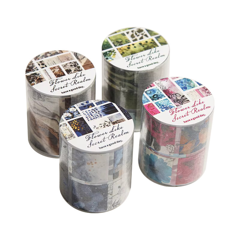 JIANQI Washi Tape Naturlandschaftsmotive für Scrapbooking und Journaling, Mehrfarbig, Breite: 5 cm, Länge: 2 m - Bild 2