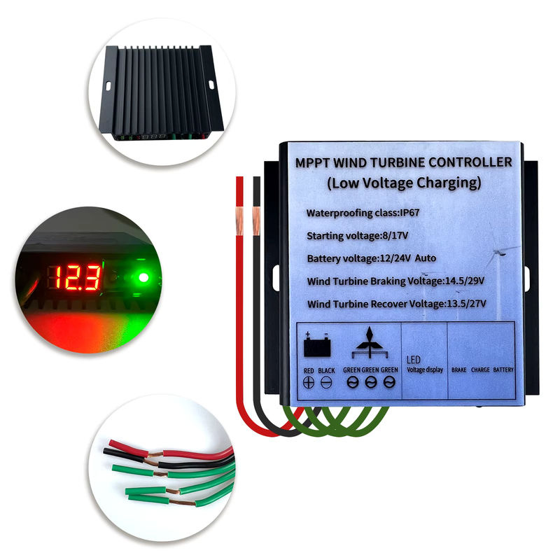 HXCONTROLLER MPPT Windturbine Laderegler für 12V 24V 48V mit Booster-Funktion für niedrige Windgeschwindigkeiten bis 800W - Bild 3