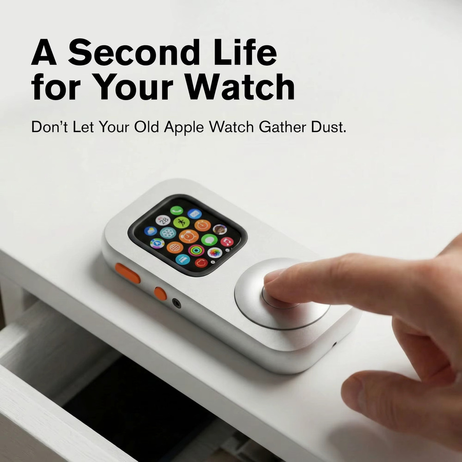 RePod Aluminium-Gehäuse für Apple Watch Series S10/S11 in Silber – CNC-Metall-Schutzabdeckung für Retro-Musikplayer-Funktion - Bild 4