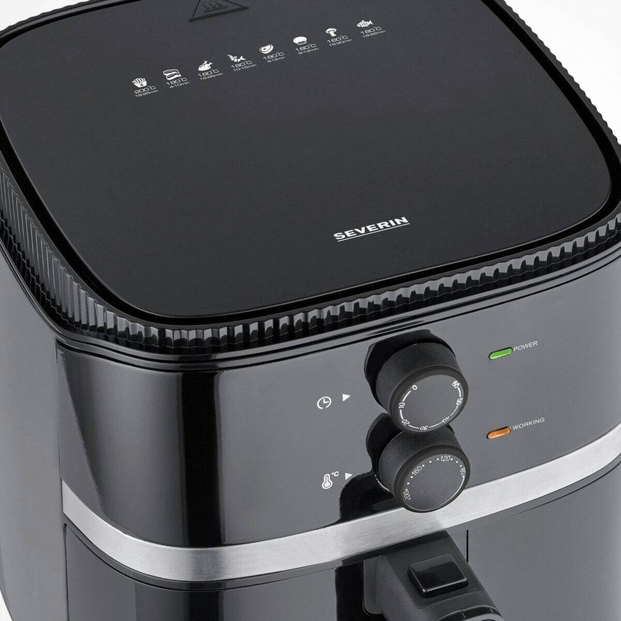 Severin Heißluftfritteuse FR 2452 in Schwarz mit 5 l Volumen, 1500 W und Timer, B/H/T: 35 x 32,5 x 35 cm - Bild 5