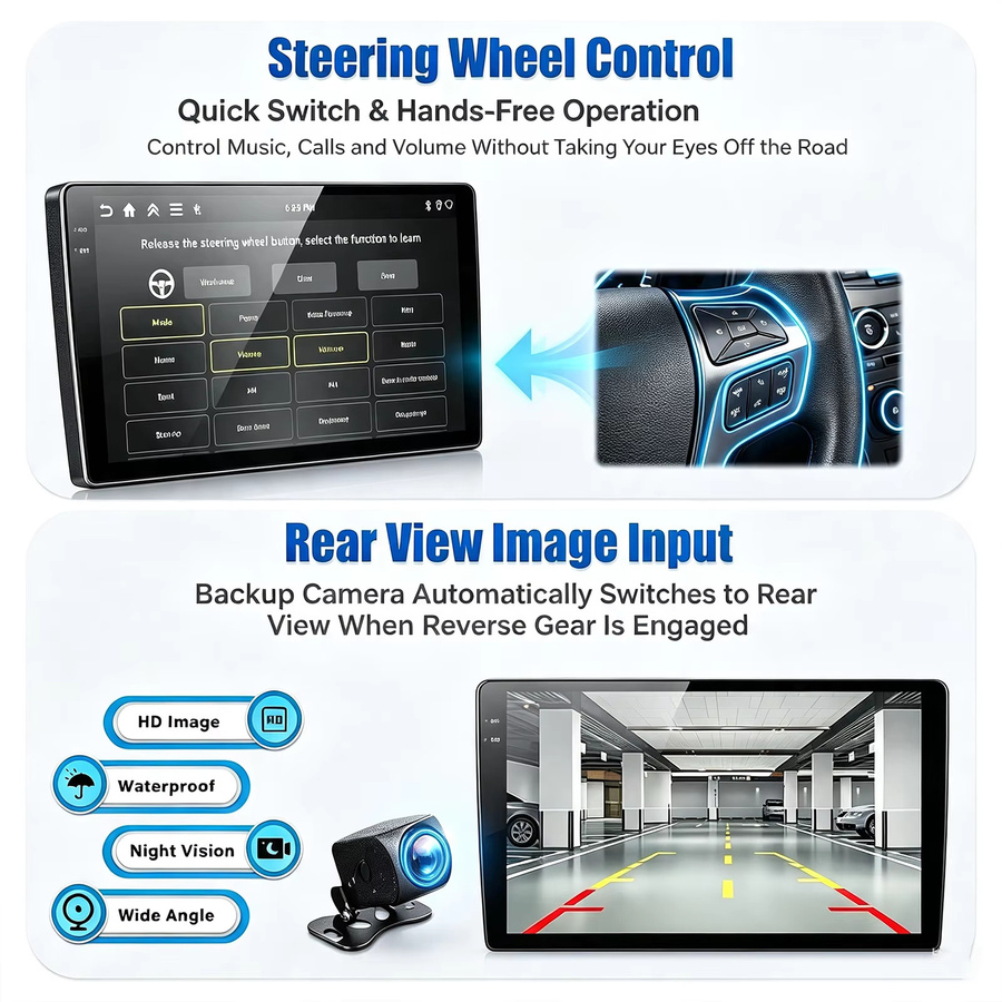 MOPECT Android 15 Autoradio mit 128GB Speicher für VW Sharan 7N und Seat Alhambra II (2012-2018) mit kabellosem CarPlay, WIFI, GPS, Navigation und DAB+ in Schwarz - Bild 4