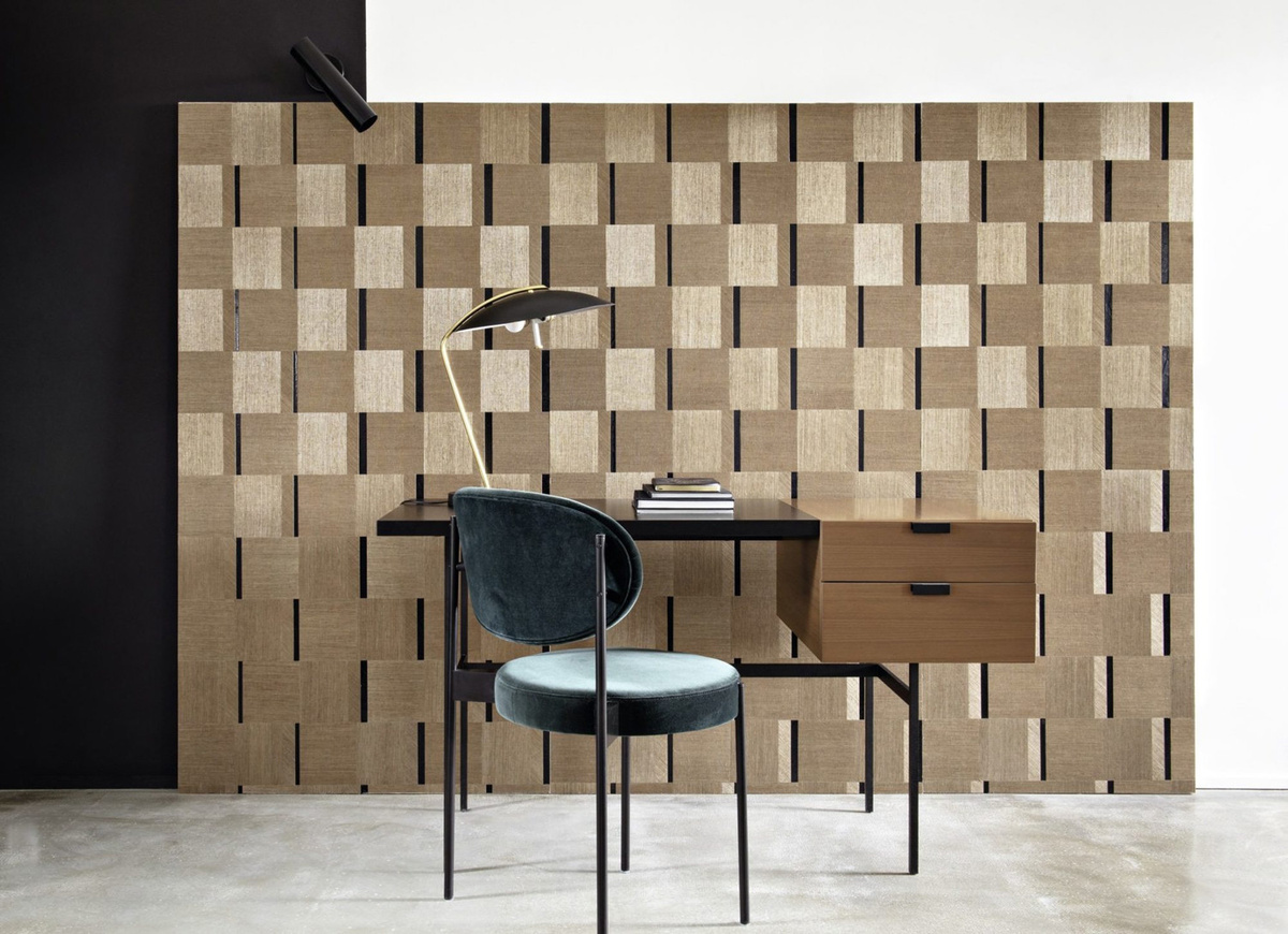 CMO Paris Tapete Sisal Carre in Tabac/Noir mit geometrischem Design - Bild 1