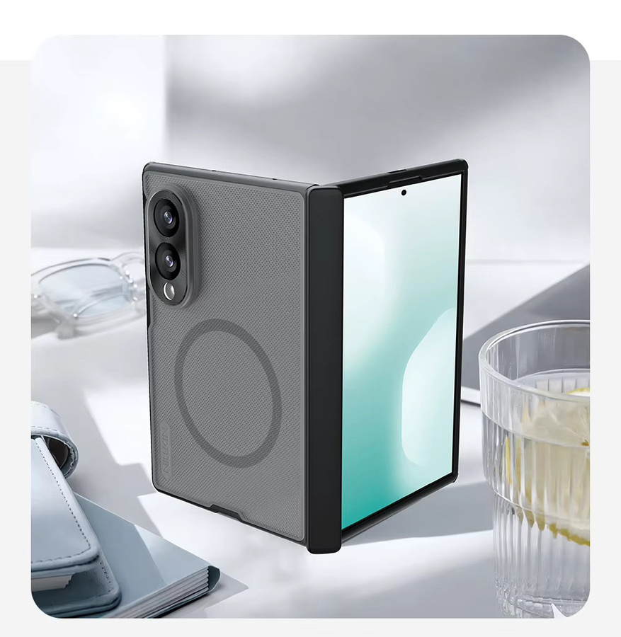 NILLKIN Magnetische Super Frosted Shield Hülle für Samsung Galaxy Z Fold 8 in Schwarz - Bild 1
