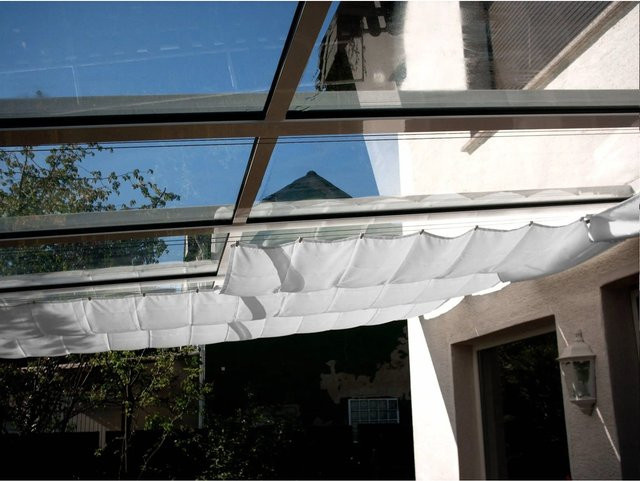 Floracord Vierecksonnensegel aus Polyester in Silbergrau, B: 220 cm, H: 96 cm - Bild 1