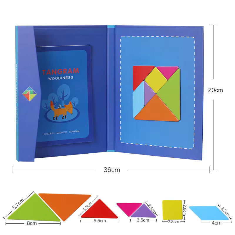 soulbao Magnetisches Tangram Puzzle Buch, Holz, Bunt, Pädagogisches Spielzeug - Bild 5