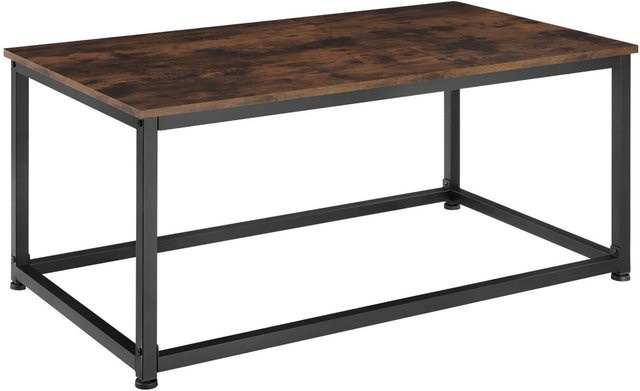 tectake Couchtisch im Industrial Style aus Stahl und Spanplatte, rechteckig, braun, B/T/H: 100 x 55 x 45,5 cm - Bild 2