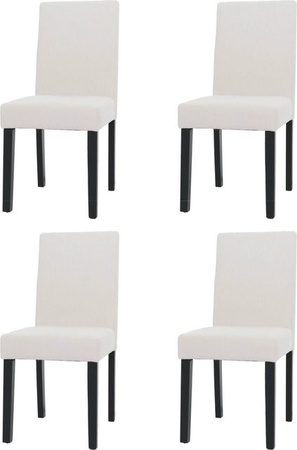 CHEFGASTRO Esszimmerstuhl 4er-Set Modern Cord-Stoff in Beige mit Holzbeinen, H: 90 cm, B: 42 cm, T: 50 cm, Sitzhöhe: 47 cm