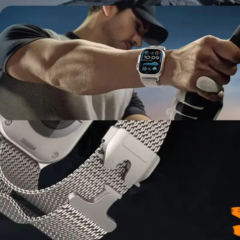 Milanaise-Schlaufenarmband für Apple Watch, Edelstahl, Silber, Unisex - Bild 5