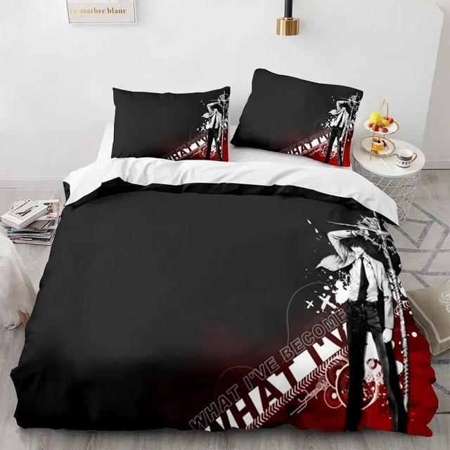 Death Note Bettwäsche-Set mit 3D-Anime-Print von Binchi Fitness, Schwarz, B/H: 150 x 200 cm - Bild 1