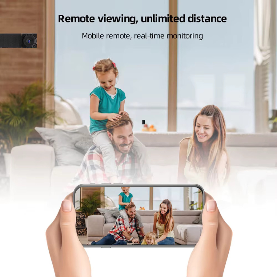CUGUU WLAN Minikamera 1080P HD Tragbarer Videorekorder mit Fernüberwachung und Endlosaufnahme in Schwarz - Bild 4