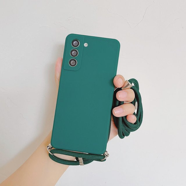 Silikonhülle mit Lanyard und Crossbody-Riemen für Samsung Galaxy S26 S25 S24 S23 S22 S21 S20 Ultra Plus FE A55 A56 A36 A17 in Blau - Bild 1