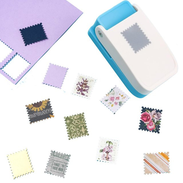 Action Craft Briefmarken-Locher in Form eines Rechtecks in Silber/Schwarz für Scrapbooking und DIY-Bastelprojekte - Bild 1