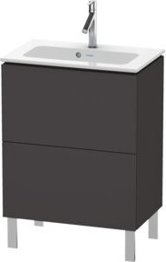Duravit Waschtischunterschrank Compact L-Cube in Graphit Matt mit 2 Auszügen, stehend, B: 62 cm, T: 39,1 cm, H: 70,4 cm - Bild 1