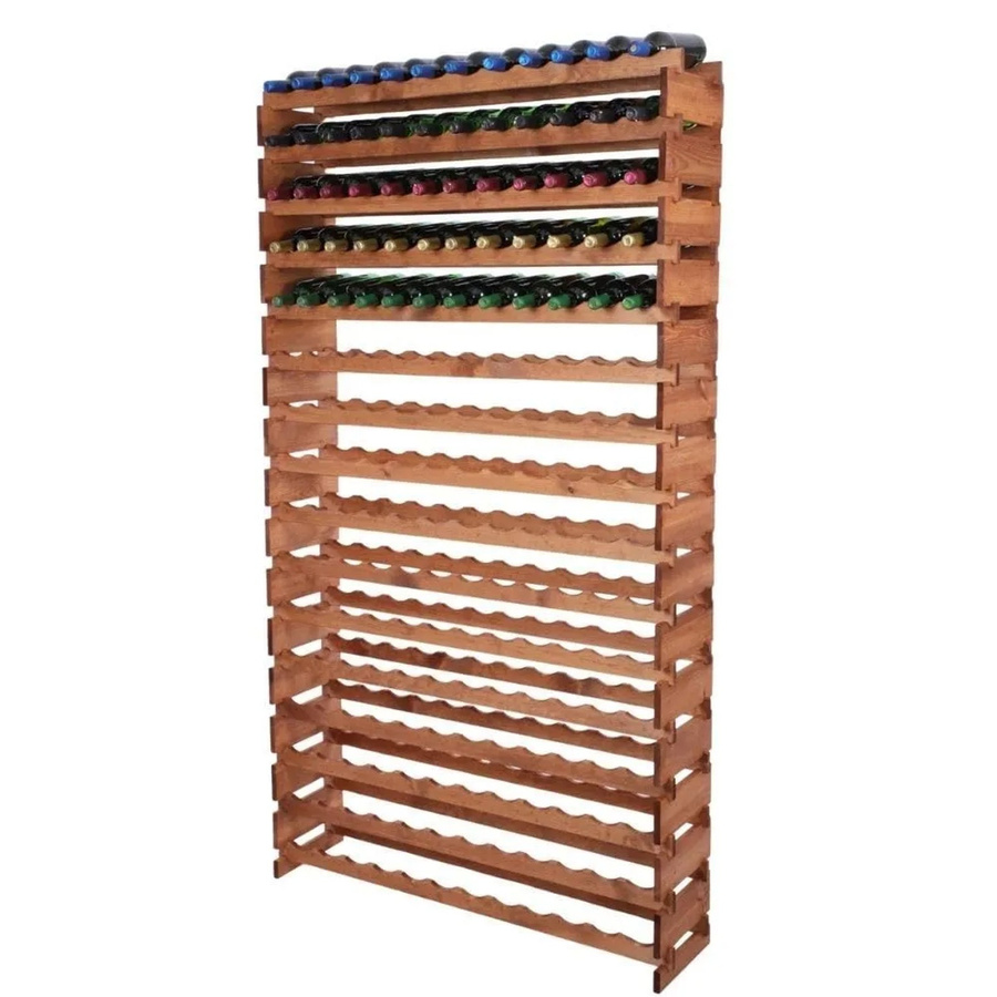 PROREGAL Weinregal VINOTECA FLEX aus massivem Kiefernholz, Braun geölt, H x B x T: 219 x 123 x 28 cm, Platz für 192 Flaschen auf 16 Ebenen - Bild 2