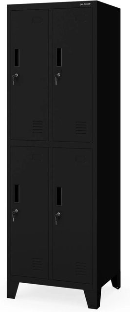 Jan Nowak Arbeitsschutzschrank Bartek 2 Plus mit 4 Fächern in Schwarz, Höhe: 172 cm, Breite: 56 cm, Tiefe: 45 cm - Bild 1