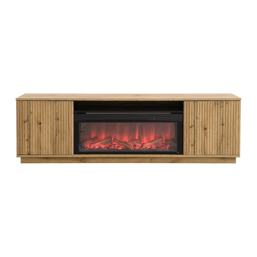Vente-unique TV-Board Yevina modern in Schwarz und Naturfarben Hell mit integrierter Beleuchtung und Medienfächern, Breite: 163 cm - Bild 2