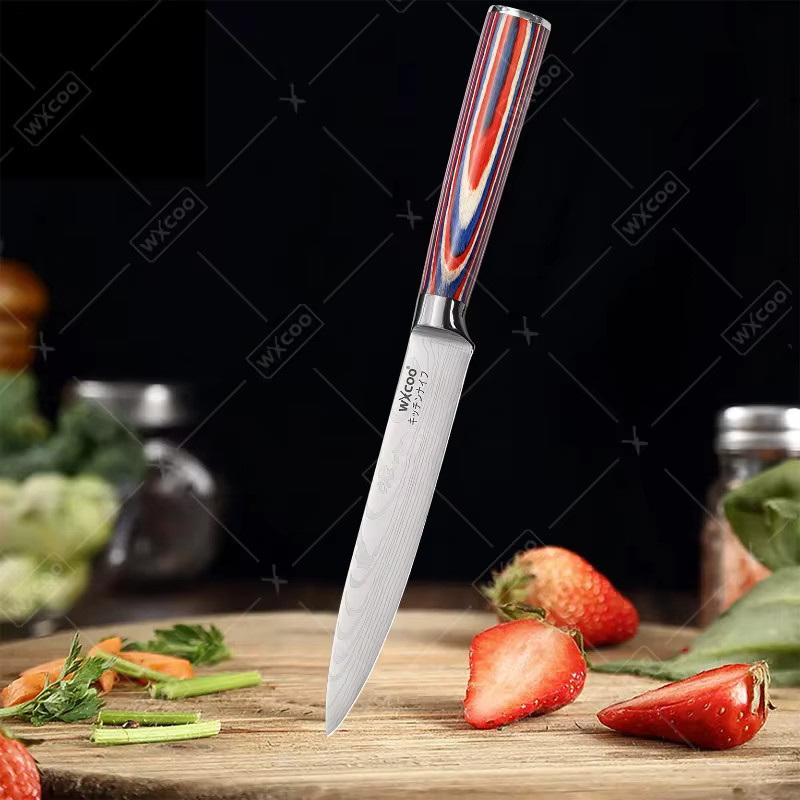 WXCOO Damaskus Santoku Allzweckmesser mit Holzgriff in Multicolour inklusive Geschenkbox - Bild 4