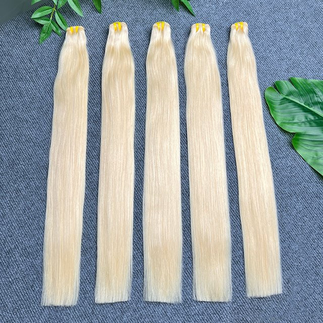 sheunicus Echthaar-Webart-Erweiterungen, blond gefärbt, 100 % vietnamesisches Echthaar - Bild 1