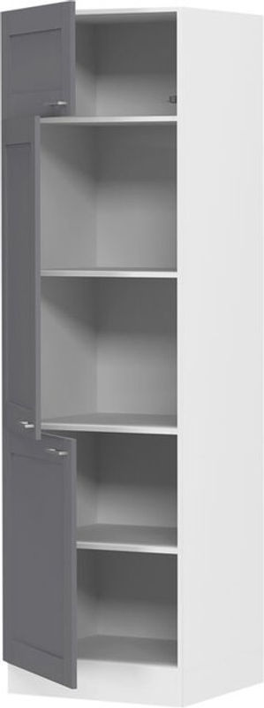 VCM Küchenschrank Colura in Braun im Landhaus Stil mit drei Drehtüren und vier Fachböden, H x B x T: 207 x 60 x 57 cm - Bild 2