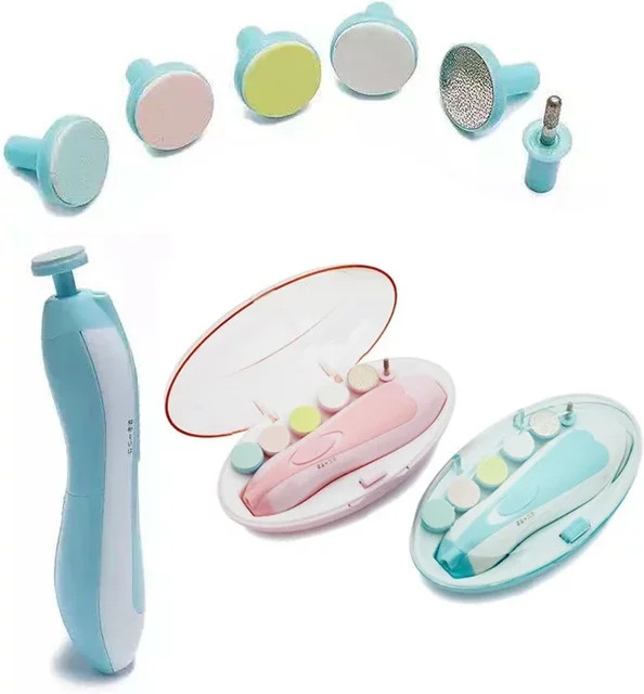 vvocci Elektrisches Baby-Nagelschneider Set in Blau, Multifunktionales Maniküre-Set mit Nagelfeile und Nagelzange für Kinder-Fingernägel und Zehennägel - Bild 1