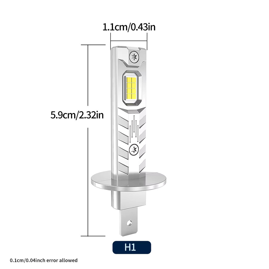 H1 LED Autoscheinwerfer und Nebelleuchten Set in Silber, 1:1 Halogen-Größe, Plug & Play, 12V 3570 LED für deine Fahrzeugbeleuchtung - Bild 5