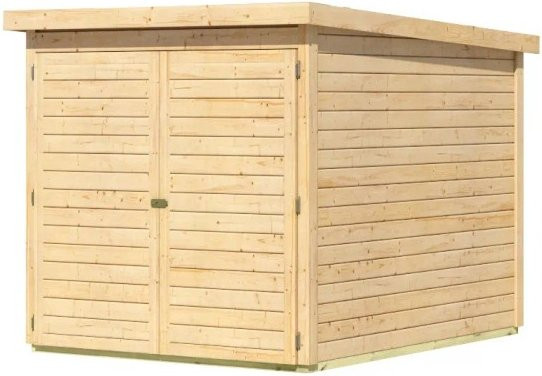 Karibu Fahrradgarage aus naturbelassener nordischer Fichte B/T/H: 162,5 x 216,5 x 250,0 cm - Bild 1