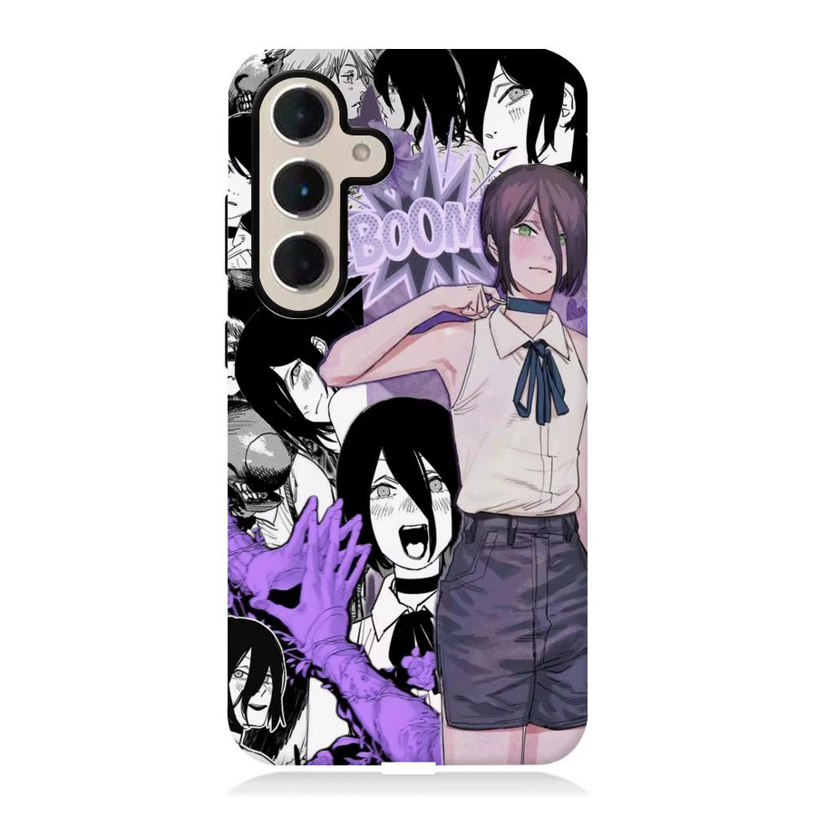 Anime Kettensäge Mann Handyhülle für iPhone 17 16 15 14 13 12 Pro Max Plus mit glänzendem HD Doppel-Schicht Flüssigkeits-Design in Weiß und Multicolour - Bild 2