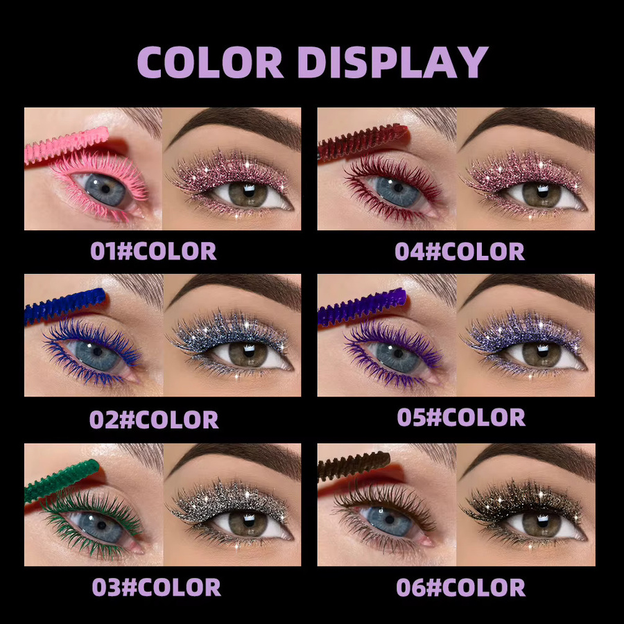 QIBEST Double Ended Diamond Glitter Mascara, Blau, Schimmernd, Unisex - Bild 5