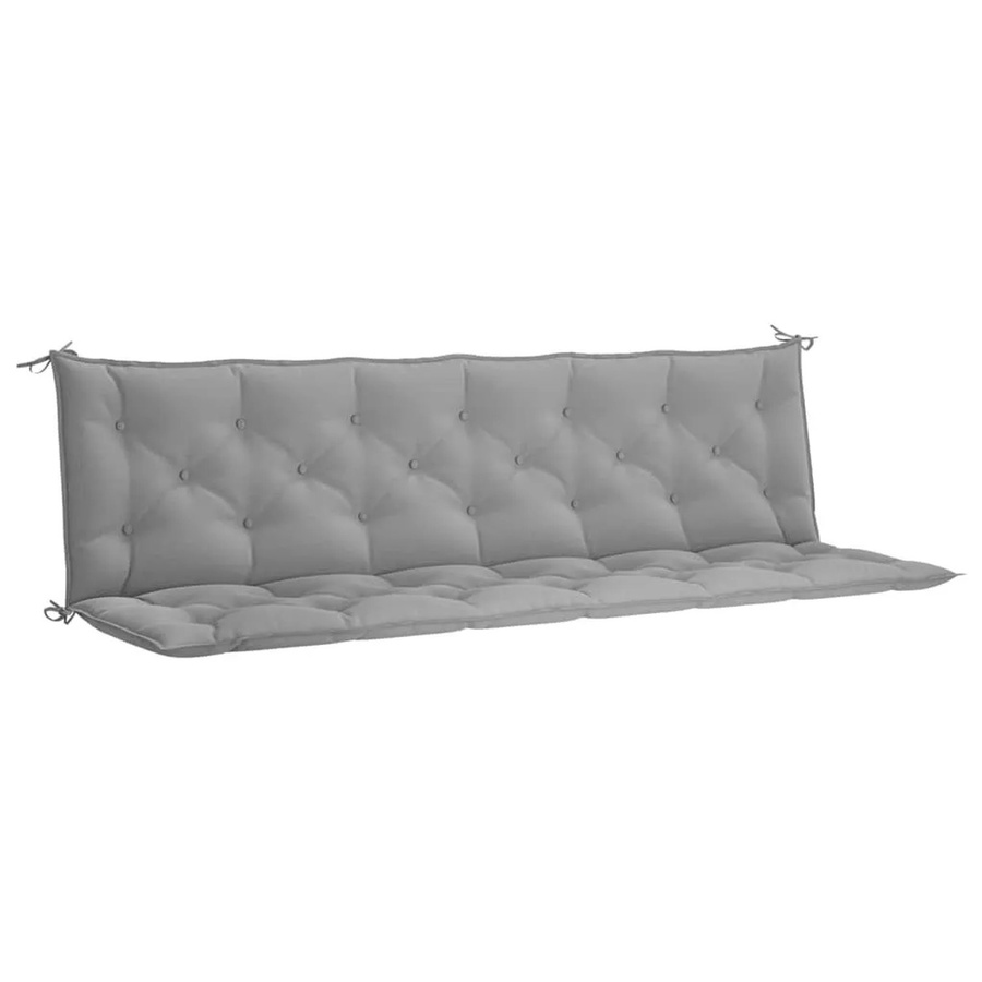 vidaXL Gartenbank-Auflage aus Oxford-Gewebe in Grau, wasserabweisend und atmungsaktiv, B/T: 200 x 50 cm und 50 x 7 cm - Bild 2