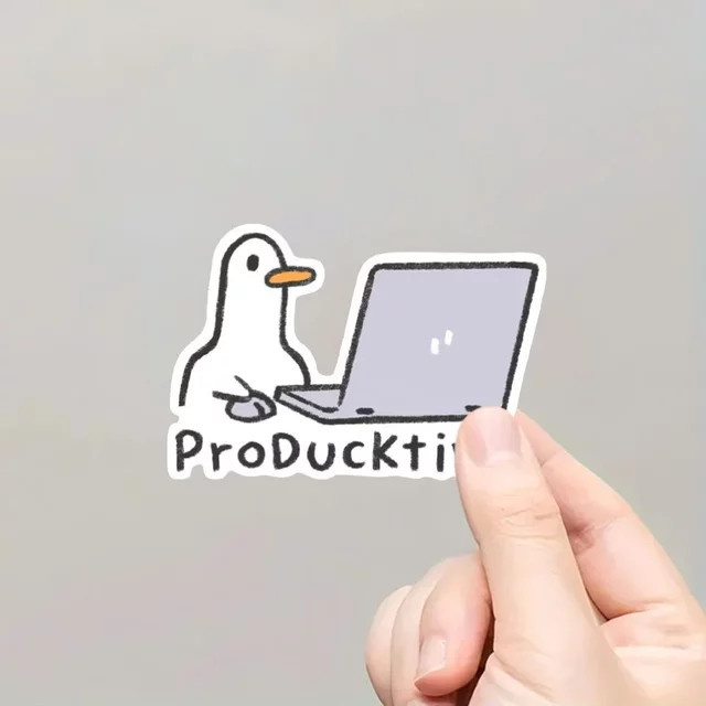 ProDucktive Themen-Laptop-Aufkleber mit Entenmotiv, glänzende Vinyl-Aufkleber in Multicolour - Bild 1