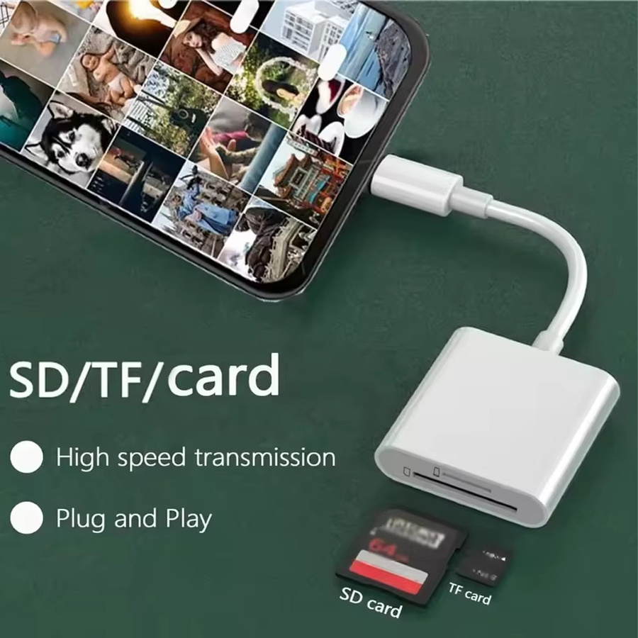 AEVYVKV 2-in-1 USB-C Kartenleser Adapter für SD und TF in Weiß für iPhone 15 16 17 iPad Pro und Macbook - Bild 3