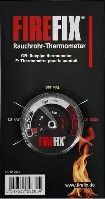 Firefix Rauchrohr-Thermometer in Silber - Bild 1