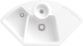 Villeroy & Boch Eckspüle Solo in White aus CeramicPlus für die Aufsatzmontage mit Ablaufgarnitur - Bild 1