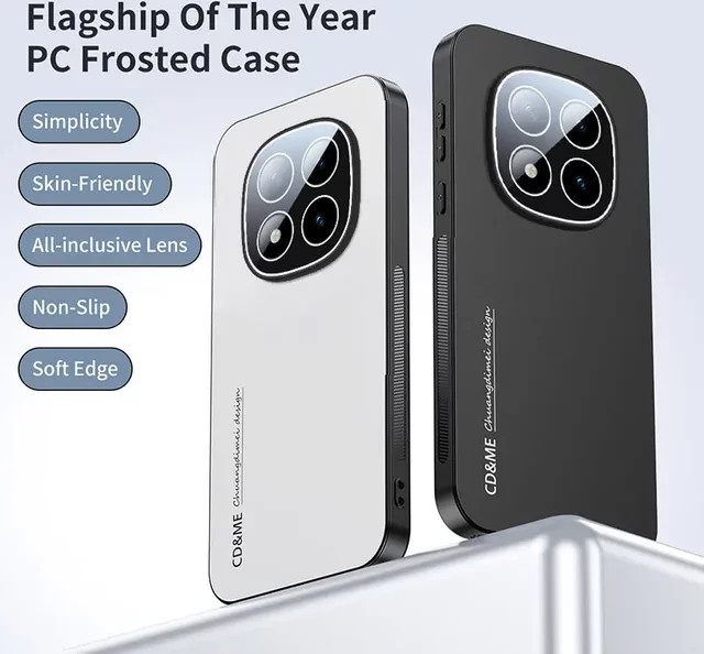 Matt Rotierender Ständer PC Frosted Case für Xiaomi Redmi Note 15 Pro+ und 14 Pro mit All-Inclusive-Objektivschutz in Weiß - Bild 1
