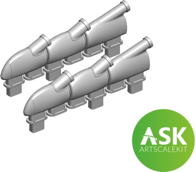 Eduard Spitfire Mk.Vb Exhausts round type, Zubehör, 1:72 - Bild 1