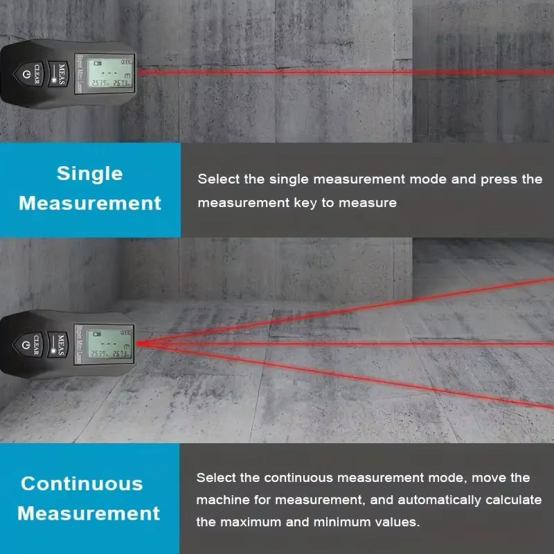 DIKELANG Tragbarer Mini-Laser-Entfernungsmesser in Schwarz mit 30 m Reichweite und USB-Aufladung - Bild 4