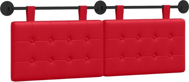 vidaXL Hängendes Kopfteil aus Kunstleder in Rot, Modernes Polsterteil für Schlafzimmer und Esszimmer, B: 150,0 cm, H: 55,0 cm, T: 5,0 cm - Bild 1