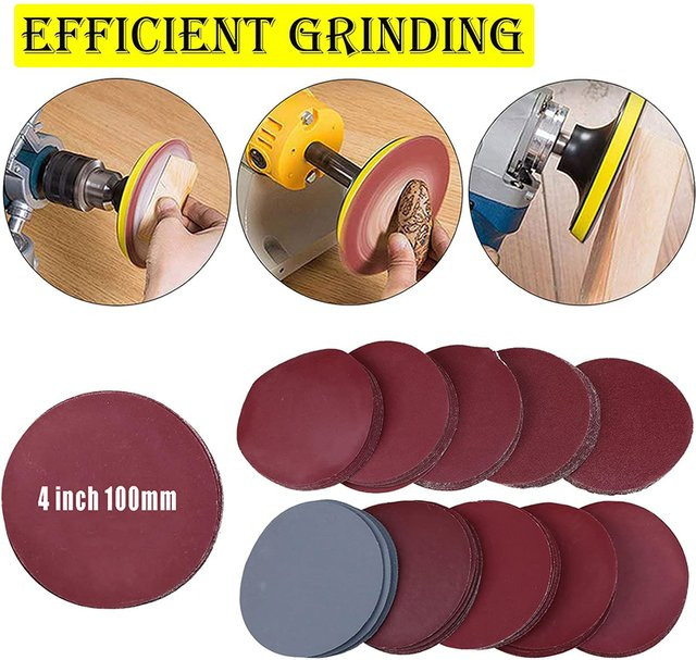 TQLQ Aluminiumoxid Schleifscheiben mit Hakenschlaufe für Exzenterschleifer, Durchmesser: 100 mm, Körnung 60–2000, zum Polieren von Holz und Stein - Bild 1