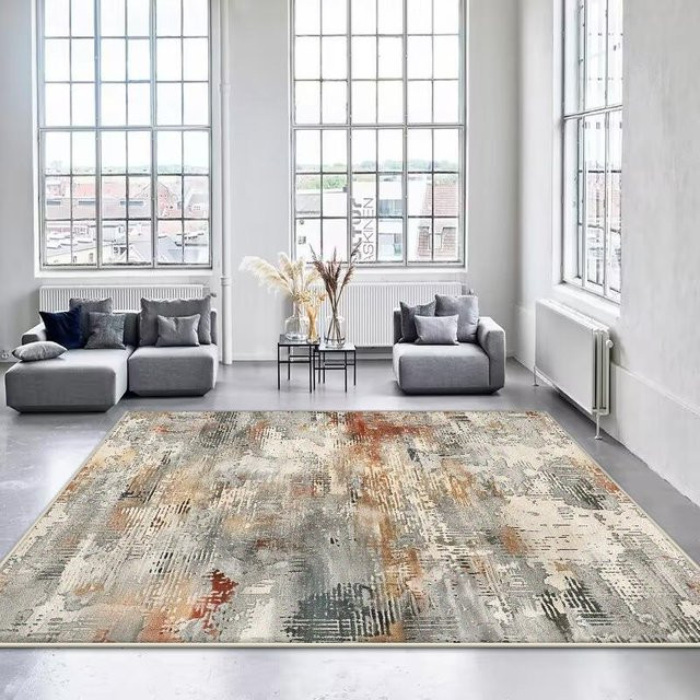 Waschbarer Teppich mit abstraktem Design für Wohnzimmer und Schlafzimmer, rutschfest und weich, Mehrfarbig, B: 160 cm, L: 230 cm - Bild 1