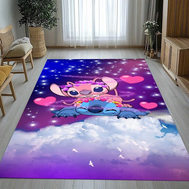 LjqEight Rutschfester Bereichsteppich mit S-Stich Cartoon Motiv, Weicher Polyester Teppich für Kinderzimmer und Wohnzimmer, Mehrfarbig, B x L: 160 x 200 cm - Bild 1