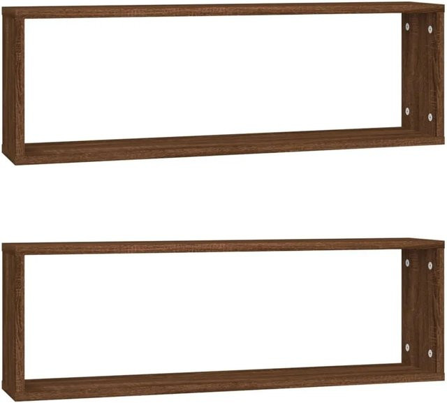 vidaXL Wandregale 2er-Set in Eiche Braun aus Holzwerkstoff, B/T/H: 80 x 15 x 26,5 cm - Bild 1