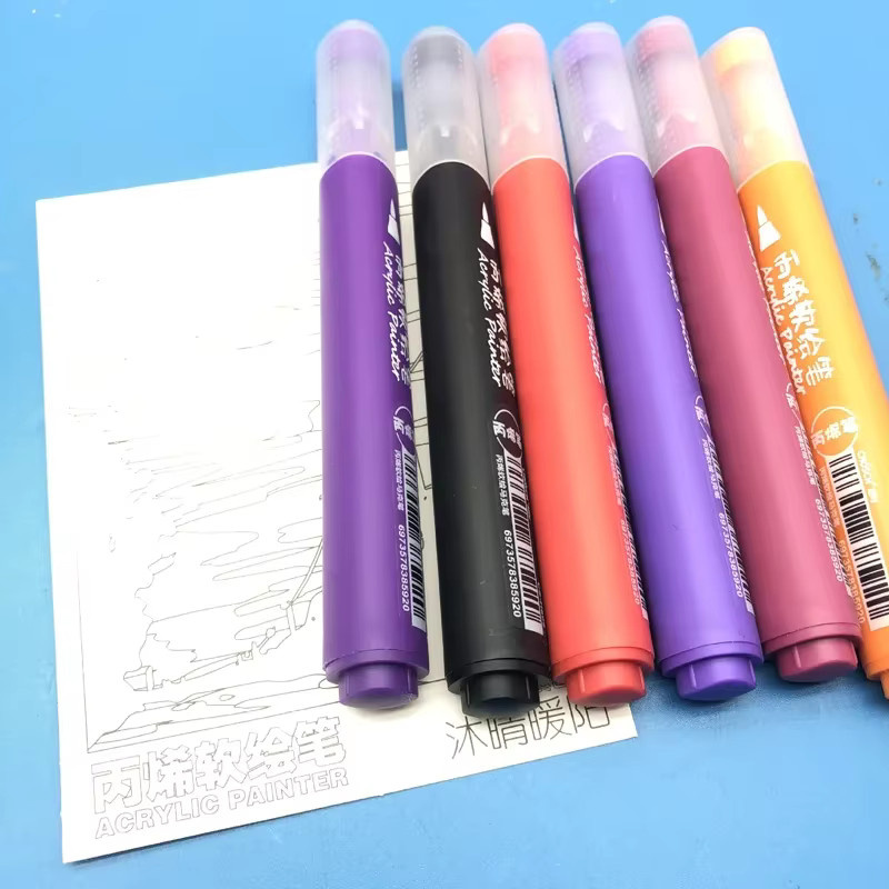 Acrylfarben-Stifte mit Pinselspitze in Multicolour für Stoff, Anime-Malerei und DIY-Kunstprojekte - Bild 2