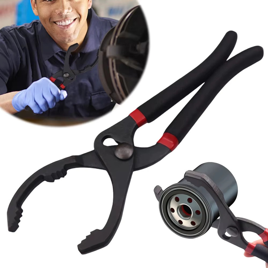 PINTUDY Ölfilterzange in Schwarz, 10/12 Zoll Klemmtyp Ölfilter-Schraubenschlüssel zum Entfernen und Demontieren von Filterelementen für LKW-Reparaturen - Bild 4
