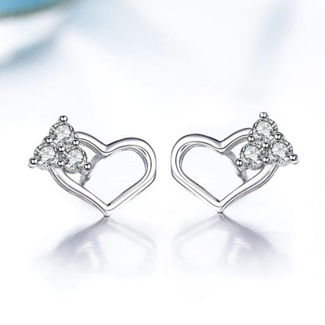 Lucky Star Jewelry Ohrstecker, Herz-Anhänger, Silber, Zirkonia, Damen - Bild 1