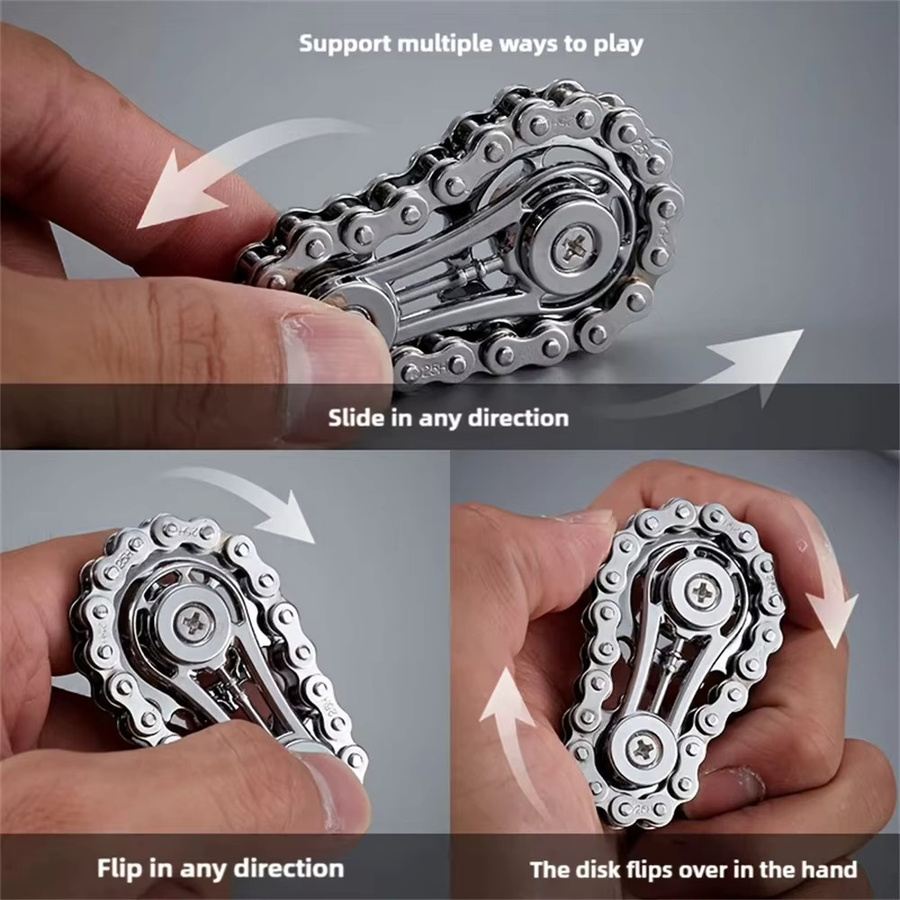 GSF Fidget Spinner Spielzeug, Metall, Fahrradkette - Bild 2