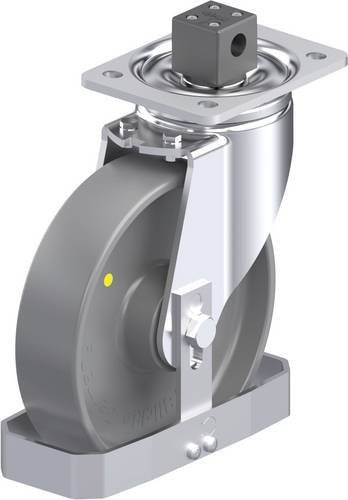 Blickle Stahlblech-Lenkrolle LH-PO 200K-CS13-ELS-FS in Grau mit 200 mm Rad-Durchmesser und 600 kg Tragfähigkeit - Bild 1