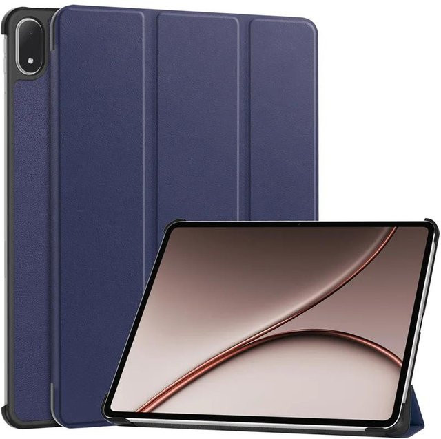 Smart Cover Hülle für OnePlus Pad 4 13,2 Zoll in Dunkelblau mit Dreifach-Leder Hartständer - Bild 1